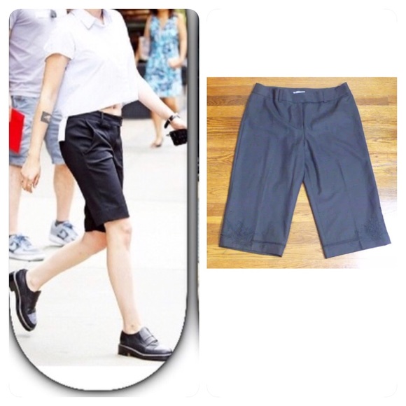 🍂🍁 Fall Ann Taylor Dressy Embroidered Bermuda Shorts Sz 6 - Picture 1 of 4